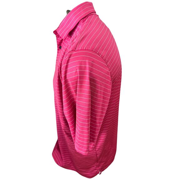FootJoy Mens Large Pink Striped Short Sleeve Polo - Picture 2 of 5